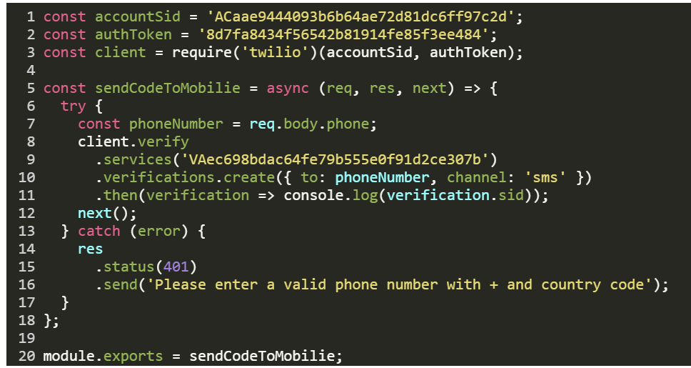 Phone number verification with twilio | SeeLogic
