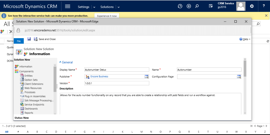 create auto numbering field in dynamics 365