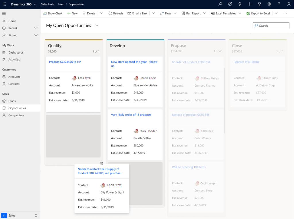 new kanban view for opportunities wave 1 release plan