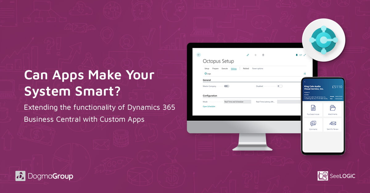 How can custom apps extend the functionality of Dynamics 365 Business Central