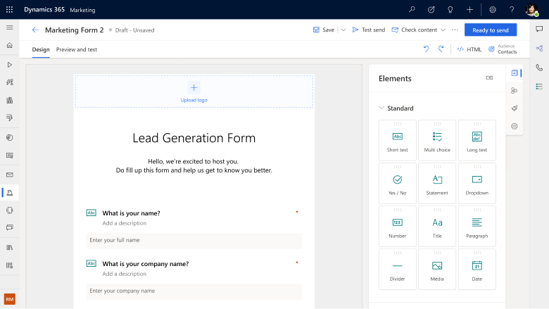 Microsoft Release 2022 - Dynamics Marketing Lead Generation Form